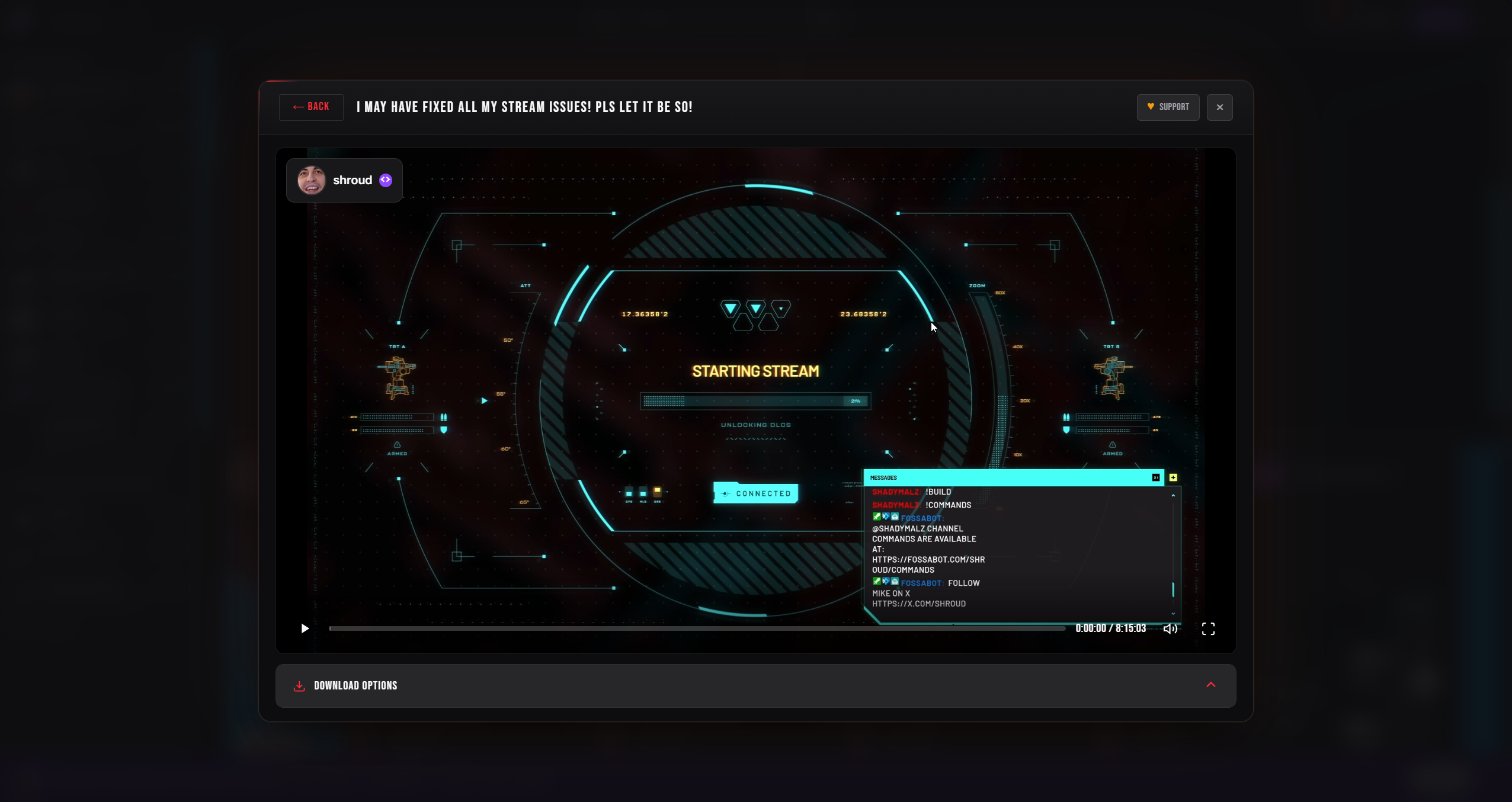 Video player with playback controls